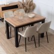 Extendable dining table SKUBI 120-160 cm artisan oak and black