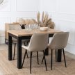 Extendable dining table SKUBI 120-160 cm artisan oak and black