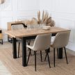 Extendable dining table SKUBI 120-160 cm artisan oak and black