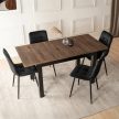 Stół SKUBI Rozkładany 120-160 cm Orzech/Czarny