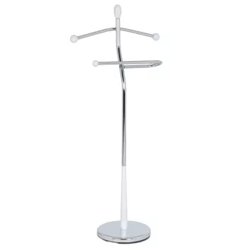 Valet stand 82646 natural solid wood and chrome metal