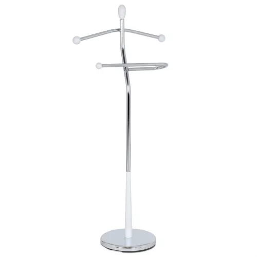 Valet stand 82646 natural solid wood and chrome metal