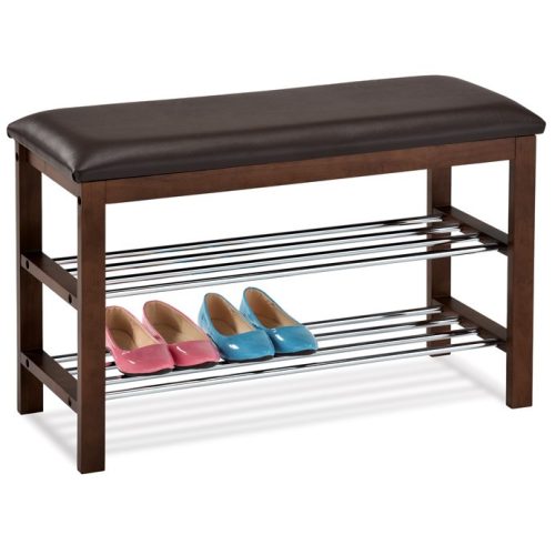 Shoe storage bench 83168-10 chrome shelves sonoma oak decor