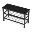 Fekete Fém Cipőtartó, 2 Polcos