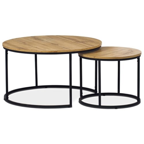 Dohányzóasztal 80x80x46 cm, MDF, vad tölgy, AF-3002 OAK