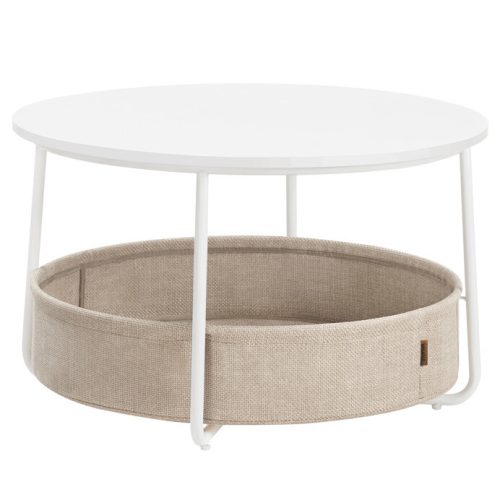 Dohányzóasztal 75x75x45 cm, MDF, fehér, AFK-E1144 WT