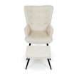 Beige Velvet Recliner Armchair AK-303