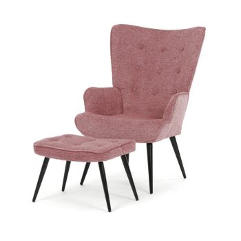   Relaxációs fotel, rózsaszín, bársony kárpit, AK-303 PINK2