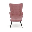 Relaxációs fotel, rózsaszín, bársony kárpit, AK-303 PINK2