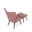 Relaxációs fotel, rózsaszín, bársony kárpit, AK-303 PINK2