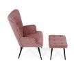 Relaxációs fotel, rózsaszín, bársony kárpit, AK-303 PINK2