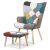 Wingback Armchair Multicolor Fabric AK-305B PW2