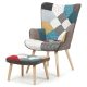 Wingback Armchair Multicolor Fabric AK-305B PW2