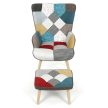 Wingback Armchair Multicolor Fabric AK-305B PW2