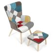 Wingback Armchair Multicolor Fabric AK-305B PW2