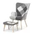 Többszínű relaxfotel, szövet kárpitozással – AK-305B