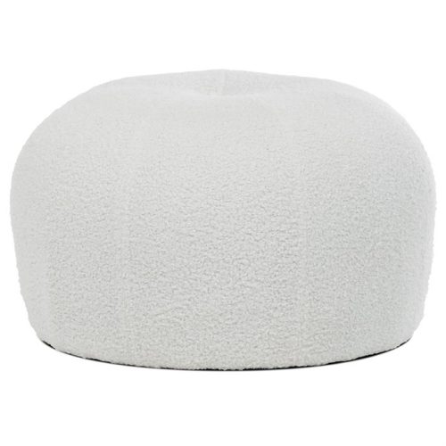 Fehér Színű Puff Különleges Bouclé SzövetbőlAK-307 