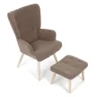 Barna relaxfotel, boucle szövet kárpitozással, BR2