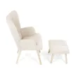 Krémszínű relaxfotel, boucle szövet kárpitozással