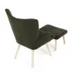 Zöld relaxfotel, boucle szövet kárpitozással