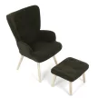 Zöld relaxfotel, boucle szövet kárpitozással