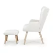 Fehér relaxfotel, bouclé szövet kárpitozással, WT2