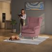 Füles fotel rózsaszín szövettel. AK-388 PINK2