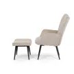 Bézs Kordbársony Relax Fotel Lábtartóval. AK-L7285 CRM6