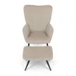 Bézs Kordbársony Relax Fotel Lábtartóval. AK-L7285 CRM6
