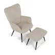 Bézs Kordbársony Relax Fotel Lábtartóval. AK-L7285 CRM6