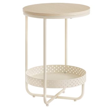   Tárolóasztal 40×40 cm, MDF, Fehérített Tölgy. AKF-E1015 CRM