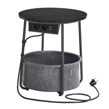 Lerakóasztal 45x45x50 cm, MDF, fekete, AKF-E1028 BK