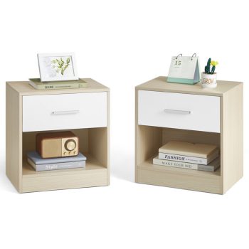   Éjjeliszekrény 39x28cm, mdf, Fehérített Tölgy, ANT-E1081 BUK