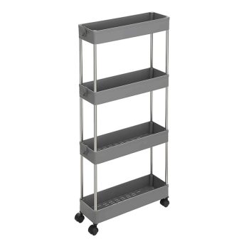 Gurulós tárolókocsi, műanyag, szürke, APV-E1008 GREY