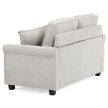 2-seater sofa in beige corduroy fabric - ASB-4170 BGE2