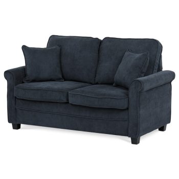 2-seater sofa in blue corduroy fabric - ASB-4170 BLUE2