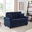 2-seater sofa in blue corduroy fabric - ASB-4170 BLUE2