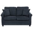 2-seater sofa in blue corduroy fabric - ASB-4170 BLUE2