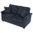 2-seater sofa in blue corduroy fabric - ASB-4170 BLUE2