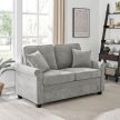2-seater sofa in grey corduroy fabric - ASB-4170 GREY2