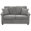 2-seater sofa in grey corduroy fabric - ASB-4170 GREY2