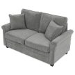 2-seater sofa in grey corduroy fabric - ASB-4170 GREY2