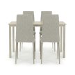 4 személyes étkezőszett szürke székekkel, krémszínű asztallal, asztal méret: 110x70x75cm, ASE-1039 CRM2