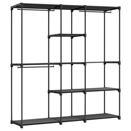 Open Wardrobe 182x43x182 cm Metal Black AST-E1002