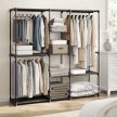 Open Wardrobe 182x43x182 cm Metal Black AST-E1002