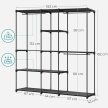 Open Wardrobe 182x43x182 cm Metal Black AST-E1002