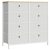 Fiókos szekrény 80x30x82cm, Fém Vázzal, Fehér Színben, AUK-E1024 WT