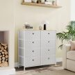 Fiókos szekrény 80x30x82cm, Fém Vázzal, Fehér Színben, AUK-E1024 WT