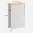 Fehér Fém Komód 56×30×93 cm. AUK-E1051 WT