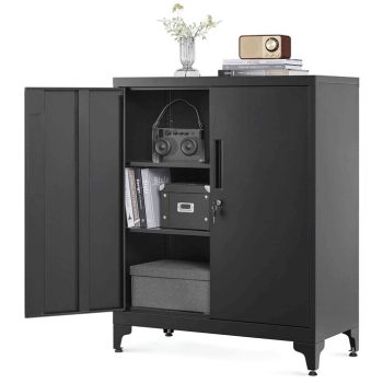   Chest of drawers with 5 doors in white/high gloss white with LED lighting - Diamond DI03